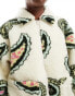 Фото #6 товара Obey paisley sherpa jacket in off white