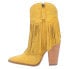 Фото #3 товара Dingo Crazy Train Fringe Embroidery Pointed Toe Cowboy Booties Womens Yellow Cas