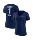 Women's Navy New England Patriots Plus Size Mother's Day #1 Mom V-Neck T-shirt Синий, 3X - фото #1