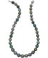 ფოტო #1 პროდუქტის Cultured Tahitian Black Pearl (10-12mm) Strand Necklace in 14k White Gold