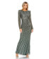 Фото #1 товара Women's Embellished Puff Sleeve Side Knot Gown
