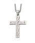 Фото #1 товара Chisel etched Isaiah 41:10 Prayer Cross Pendant Curb Chain Necklace