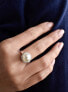 Silver pearl ring with Swarovski London Style 35021.1