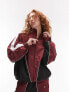 Фото #2 товара Topshop co-ord oversized sporty shell jacket in burgundy