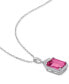 ფოტო #3 პროდუქტის Pink Topaz (5-1/2 ct. t.w.) & Diamond (1/4 ct. t.w.) 18" Pendant Necklace in Sterling Silver