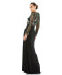 Фото #2 товара Women's Beaded Illusion High Neck Trumpet Gown