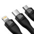 Фото #2 товара Flash Series II kabel USB-C Iphone Lightning microUSB 100W 1.5m czarny