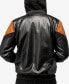 Фото #2 товара Men's Shiny Polyurethane and Faux Suede Detailing with Faux Shearling Lining Hooded Jacket