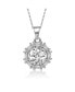 Фото #1 товара Sterling Silver White Gold Plated with Cubic Zirconia Round Ball Pendant