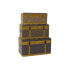 Фото #1 товара Набор сундуков DKD Home Decor 80 x 50 x 42 cm Деревянный Коричневый Светло-серый современный Velvet
