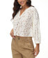 Women's Cropped Lace Peasant Top