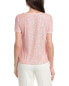 Anne Klein Banded Sequin Mesh T-Shirt Women's Pink Xs