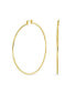 ფოტო #1 პროდუქტის Minimalist Lightweight Round Thin Tube Big Large Hoop Earrings For Women Yellow Gold Plated Brass 2.5 Inch Diameter