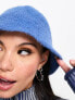 COLLUSION textured fluffy bucket hat in blue