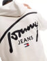 Tommy Jeans signature back print logo hoodie in off white