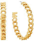 ფოტო #1 პროდუქტის 14K Gold-Plated Curb Chain Hoop Earrings
