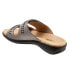 Trotters Ruthie Woven T2234-043 Womens Gray Leather Slides Sandals Shoes