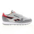 Фото #1 товара Reebok Classic Leather Mens Gray Leather Lace Up Lifestyle Sneakers Shoes