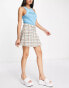 Фото #4 товара Cotton On pleated mini skirt in blue check