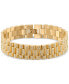 ფოტო #1 პროდუქტის Men's Crystal Watch Link Bracelet in Gold-Tone Ion-Plated Stainless Steel