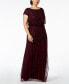 ფოტო #4 პროდუქტის Plus Size Bead-Illusion Blouson Dress