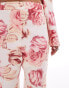 Фото #5 товара ASOS LUXE Curve slim fit tailored trouser with embellished button detail in rose print