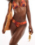 Фото #1 товара Daisy Street bikini briefs co-ord in orange batik