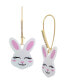 Фото #1 товара Faux Stone Bunny Dangle Earrings