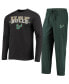 Men's Green, Heathered Charcoal South Florida Bulls Meter Long Sleeve T-shirt and Pants Sleep Set