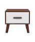 Фото #3 товара Embossed White End Table with Drawer and Wood Legs