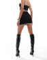 Фото #2 товара Kaiia contrast trim mini skirt co-ord in black