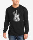 Фото #1 товара Men's Word Art Long Sleeve Bass Guitar T-shirt
