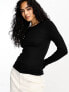 Фото #1 товара Selected Femme long sleeve top in black