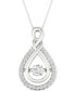Фото #1 товара Twinkling Diamond Star diamond Teardrop 18" Pendant Necklace (1/3 ct. t.w.) in 10k White Gold