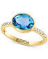 ფოტო #1 პროდუქტის EFFY® Sky Blue Topaz (2-1/3 ct. t.w.) & Diamond (1/10 ct. t.w.) Ring in 14k Gold