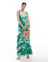 Фото #4 товара Pretty Lavish exclusive to ASOS Piper ruffle maxi dress in bright jade green floral