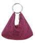 Фото #2 товара Women's Glass Crystal Mesh Double Ring Handle Pouch Bag