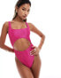 South Beach scoop low back swimsuit in pink Розовый, 40 - фото #4