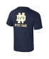 ფოტო #2 პროდუქტის Men's Navy Notre Dame Fighting Irish Logo Lockup 2-Hit Active Blend T-Shirt