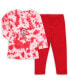 ფოტო #1 პროდუქტის Infant Girls Scarlet Ohio State Buckeyes Tie-Dye Ruffle Raglan Long Sleeve T-shirt and Leggings Set