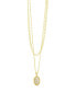 ფოტო #1 პროდუქტის Silver-Tone or Gold-Tone Cubic Zirconia Round Pendant Galette Layered Necklace