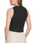 Фото #2 товара Women's Ribbed Angled-Hem Cropped Logo Top