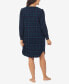 ფოტო #2 პროდუქტის Women's Cotton Flannel Short Button Front Sleepshirt Nightgown