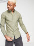 Фото #1 товара Polo Ralph Lauren icon logo slim fit garment dyed oxford shirt button down in dark green