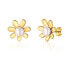 Charming gold-plated earrings with real river pearls Flowers JL0775