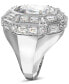 Rhodium-Plated Mixed Crystal Statement Ring