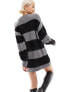 Фото #5 товара Mango oversized jumper stripe dress in black and white