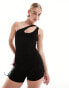 Фото #6 товара SNDYS ribbed cut out detail unitard in black