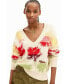 ფოტო #2 პროდუქტის Women's Oversize Floral Pullover