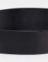 ASOS DESIGN smart leather belt with gold buckle in black